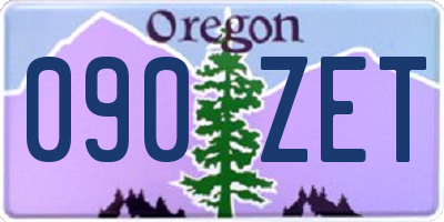 OR license plate 090ZET