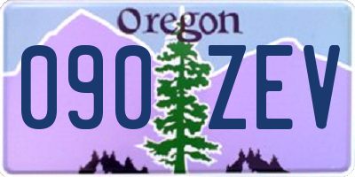 OR license plate 090ZEV
