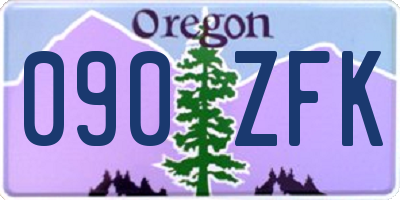 OR license plate 090ZFK