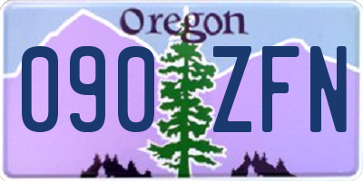 OR license plate 090ZFN