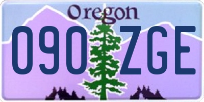 OR license plate 090ZGE