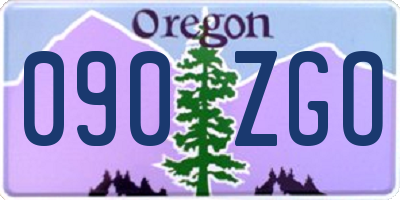 OR license plate 090ZGO