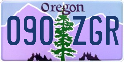 OR license plate 090ZGR