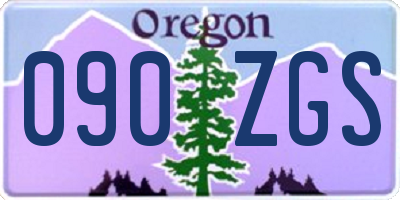 OR license plate 090ZGS
