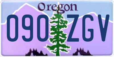 OR license plate 090ZGV