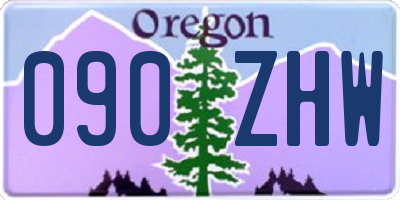 OR license plate 090ZHW