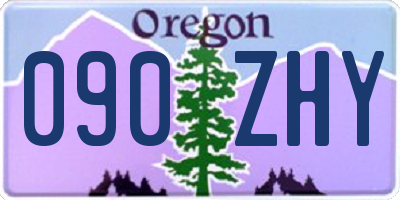 OR license plate 090ZHY