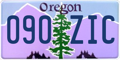 OR license plate 090ZIC