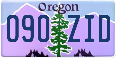 OR license plate 090ZID