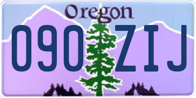OR license plate 090ZIJ