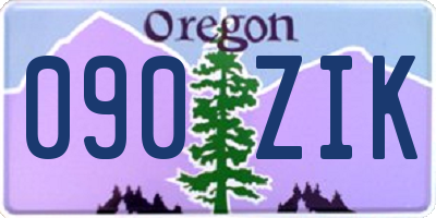 OR license plate 090ZIK