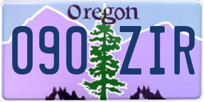OR license plate 090ZIR