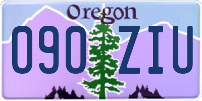 OR license plate 090ZIU
