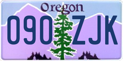 OR license plate 090ZJK