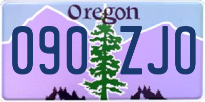OR license plate 090ZJO