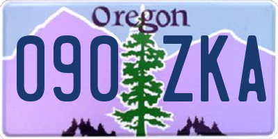 OR license plate 090ZKA