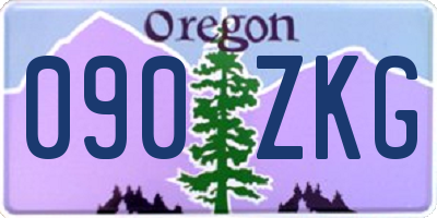 OR license plate 090ZKG