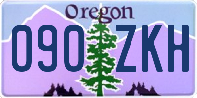 OR license plate 090ZKH