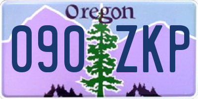 OR license plate 090ZKP