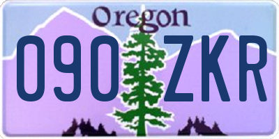 OR license plate 090ZKR