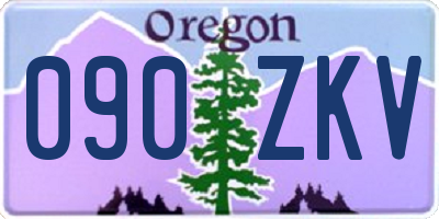 OR license plate 090ZKV