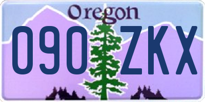 OR license plate 090ZKX