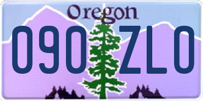 OR license plate 090ZLO