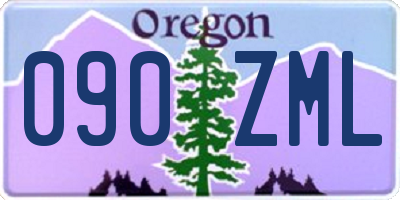 OR license plate 090ZML