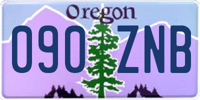 OR license plate 090ZNB