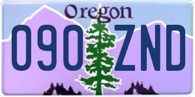 OR license plate 090ZND
