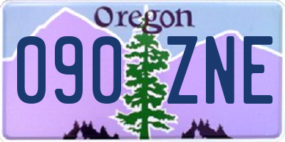 OR license plate 090ZNE