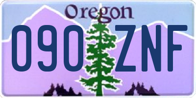 OR license plate 090ZNF