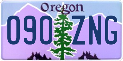 OR license plate 090ZNG