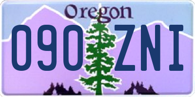 OR license plate 090ZNI