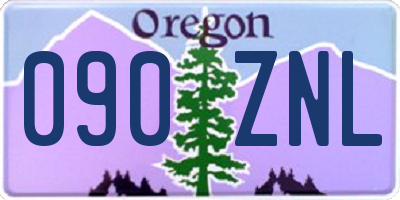 OR license plate 090ZNL