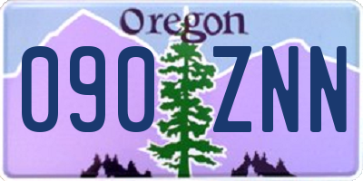 OR license plate 090ZNN