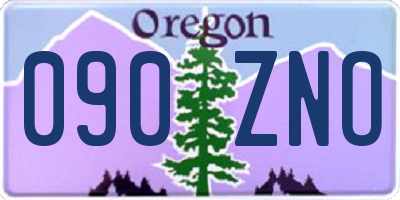 OR license plate 090ZNO