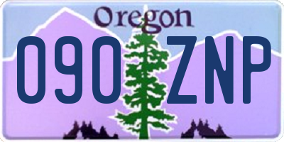 OR license plate 090ZNP
