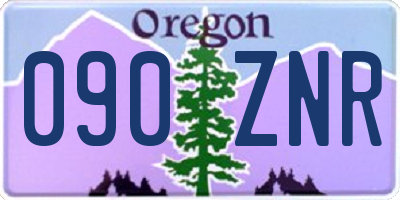 OR license plate 090ZNR
