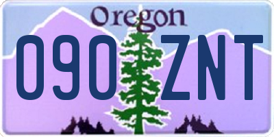 OR license plate 090ZNT