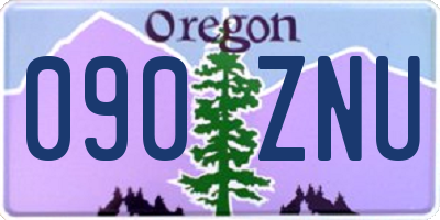 OR license plate 090ZNU