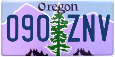 OR license plate 090ZNV