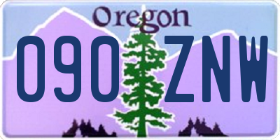 OR license plate 090ZNW