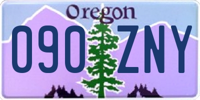 OR license plate 090ZNY