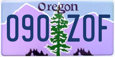 OR license plate 090ZOF