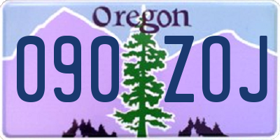 OR license plate 090ZOJ