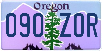 OR license plate 090ZOR