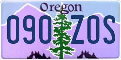 OR license plate 090ZOS