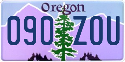 OR license plate 090ZOU