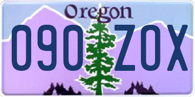 OR license plate 090ZOX